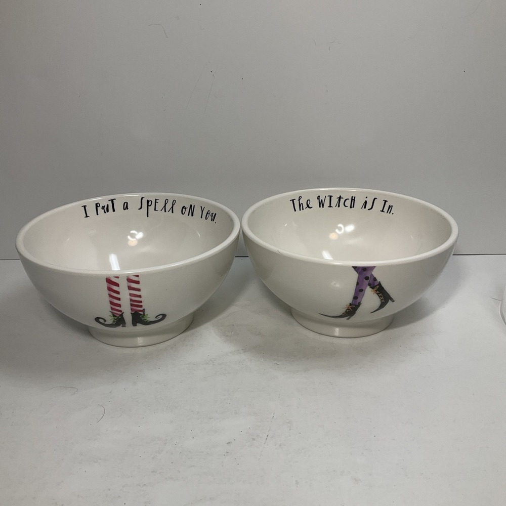Rae Dunn Artisan Collection By Magenta Witch Legs‎ Cereal, Dessert Bowls X 2